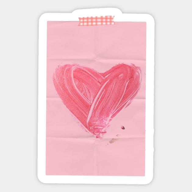 Pink Heart Sticker by PedaDesign